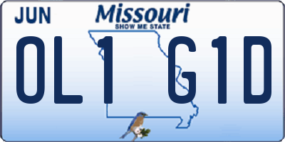 MO license plate OL1G1D