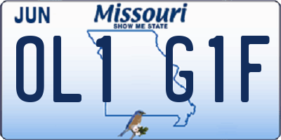 MO license plate OL1G1F