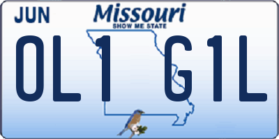 MO license plate OL1G1L