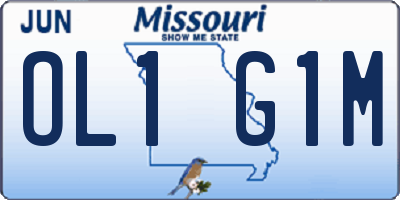 MO license plate OL1G1M