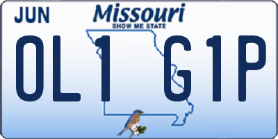 MO license plate OL1G1P