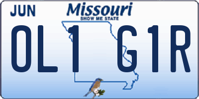 MO license plate OL1G1R