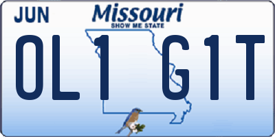 MO license plate OL1G1T