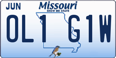 MO license plate OL1G1W