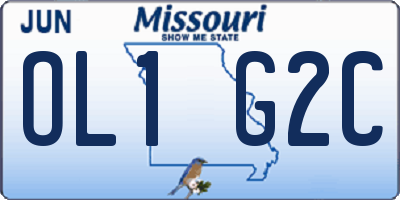 MO license plate OL1G2C