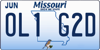 MO license plate OL1G2D