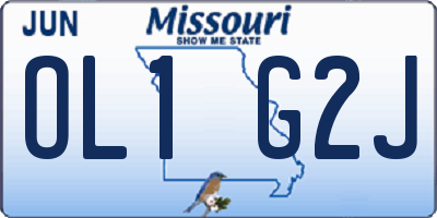 MO license plate OL1G2J