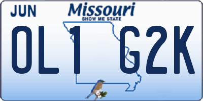MO license plate OL1G2K