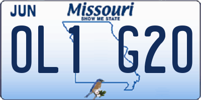 MO license plate OL1G2O