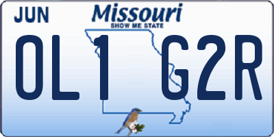 MO license plate OL1G2R
