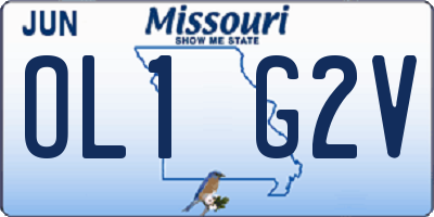 MO license plate OL1G2V