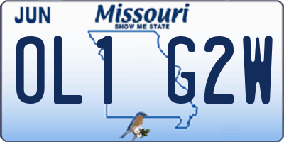 MO license plate OL1G2W