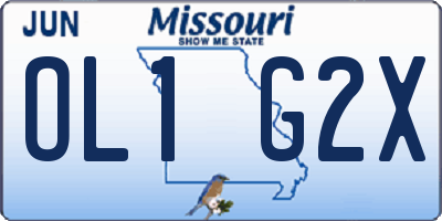 MO license plate OL1G2X