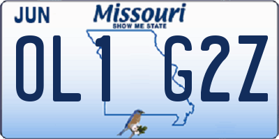 MO license plate OL1G2Z
