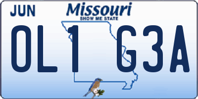 MO license plate OL1G3A