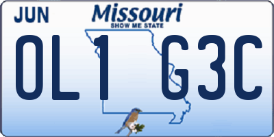 MO license plate OL1G3C