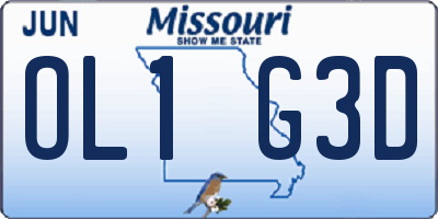 MO license plate OL1G3D