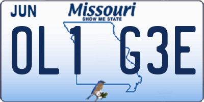 MO license plate OL1G3E