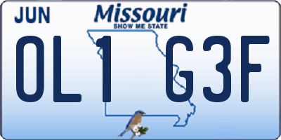 MO license plate OL1G3F