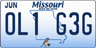 MO license plate OL1G3G