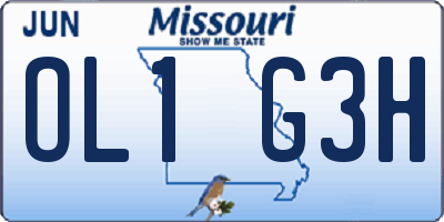 MO license plate OL1G3H