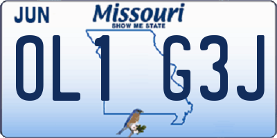 MO license plate OL1G3J