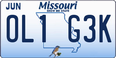 MO license plate OL1G3K