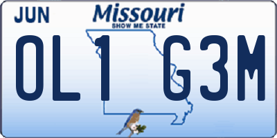 MO license plate OL1G3M