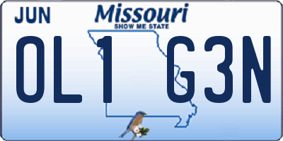 MO license plate OL1G3N