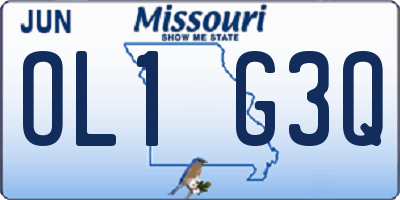 MO license plate OL1G3Q