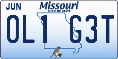 MO license plate OL1G3T