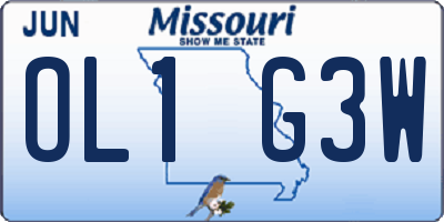 MO license plate OL1G3W