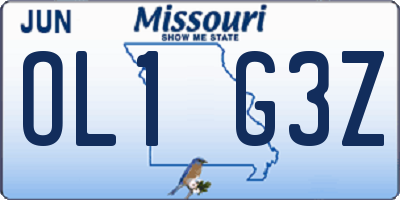MO license plate OL1G3Z