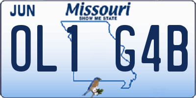 MO license plate OL1G4B