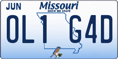 MO license plate OL1G4D