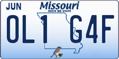 MO license plate OL1G4F