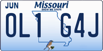 MO license plate OL1G4J