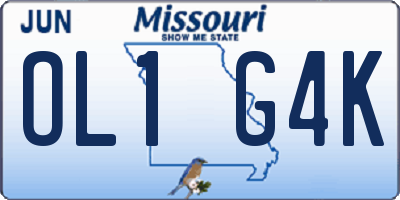 MO license plate OL1G4K