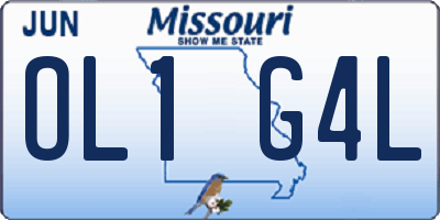 MO license plate OL1G4L