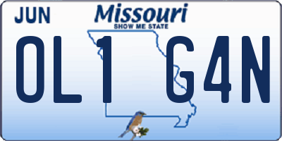 MO license plate OL1G4N