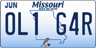 MO license plate OL1G4R