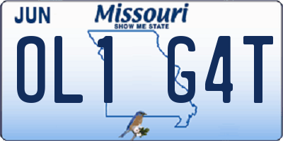 MO license plate OL1G4T