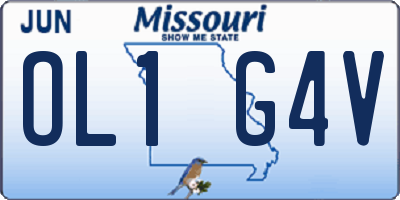 MO license plate OL1G4V
