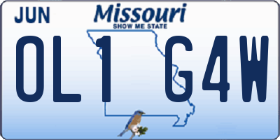 MO license plate OL1G4W