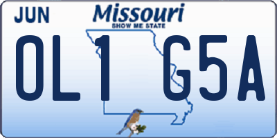 MO license plate OL1G5A