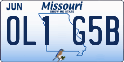 MO license plate OL1G5B