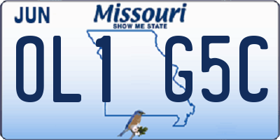 MO license plate OL1G5C