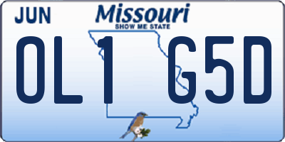 MO license plate OL1G5D
