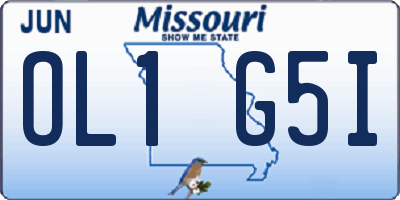 MO license plate OL1G5I