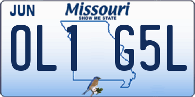 MO license plate OL1G5L